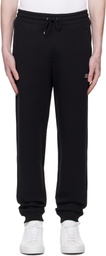 Hugo Black Stacked Logo Cotton Tracksuit Sweatpants