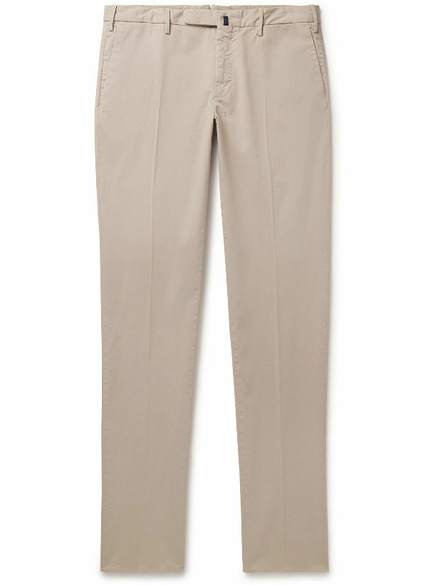 Photo: Incotex - Venezia 1951 Slim-Fit Straight-Leg Cotton-Blend Twill Trousers - Neutrals