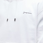 Jacquemus Men's Embroidered Logo Hoody in White