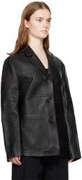 TOTEME Black Clean Leather Jacket