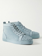Christian Louboutin - Lou Spikes Orlato Suede High-Top Sneakers - Blue