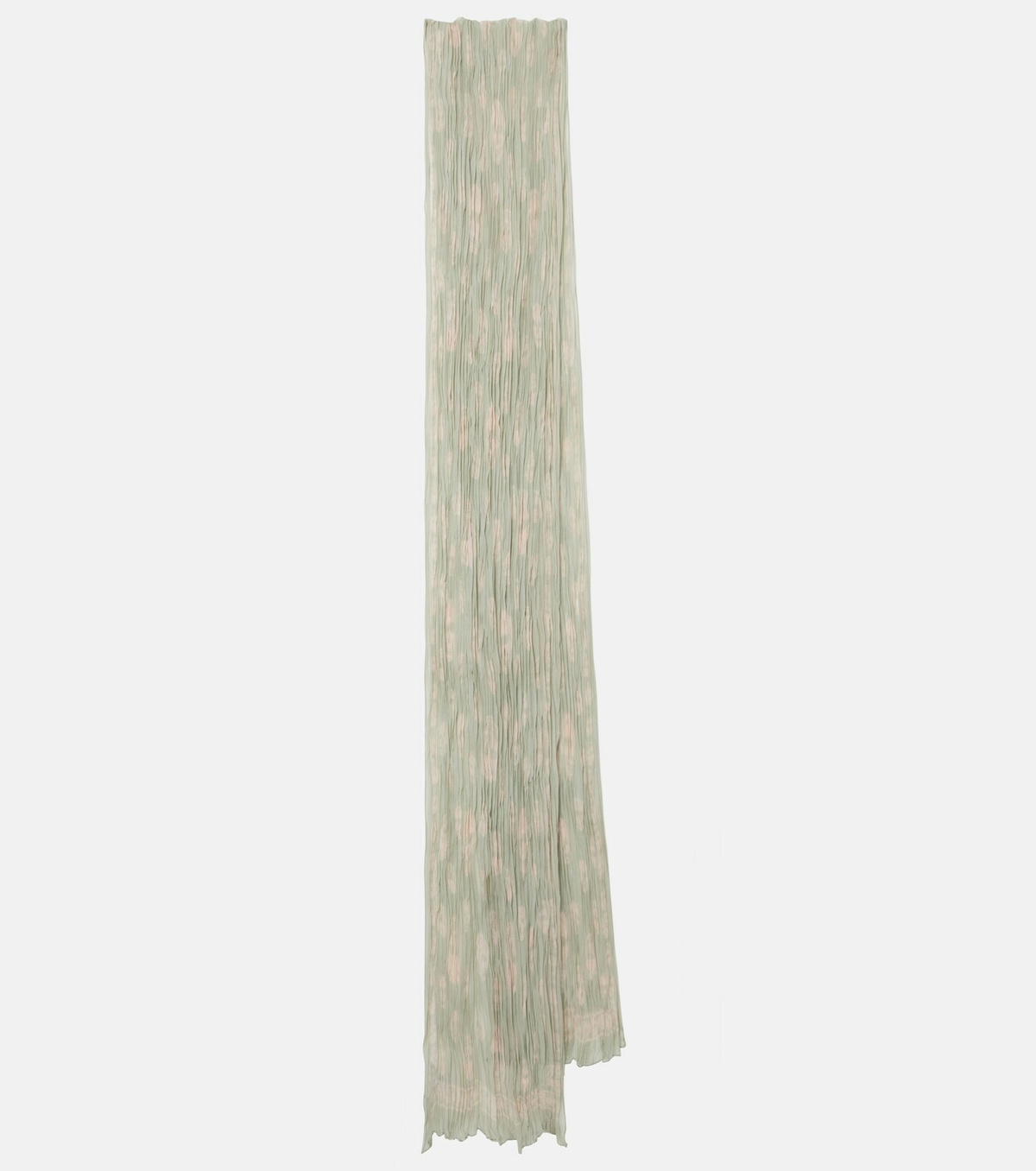 McQueen Skull pleated silk scarf
