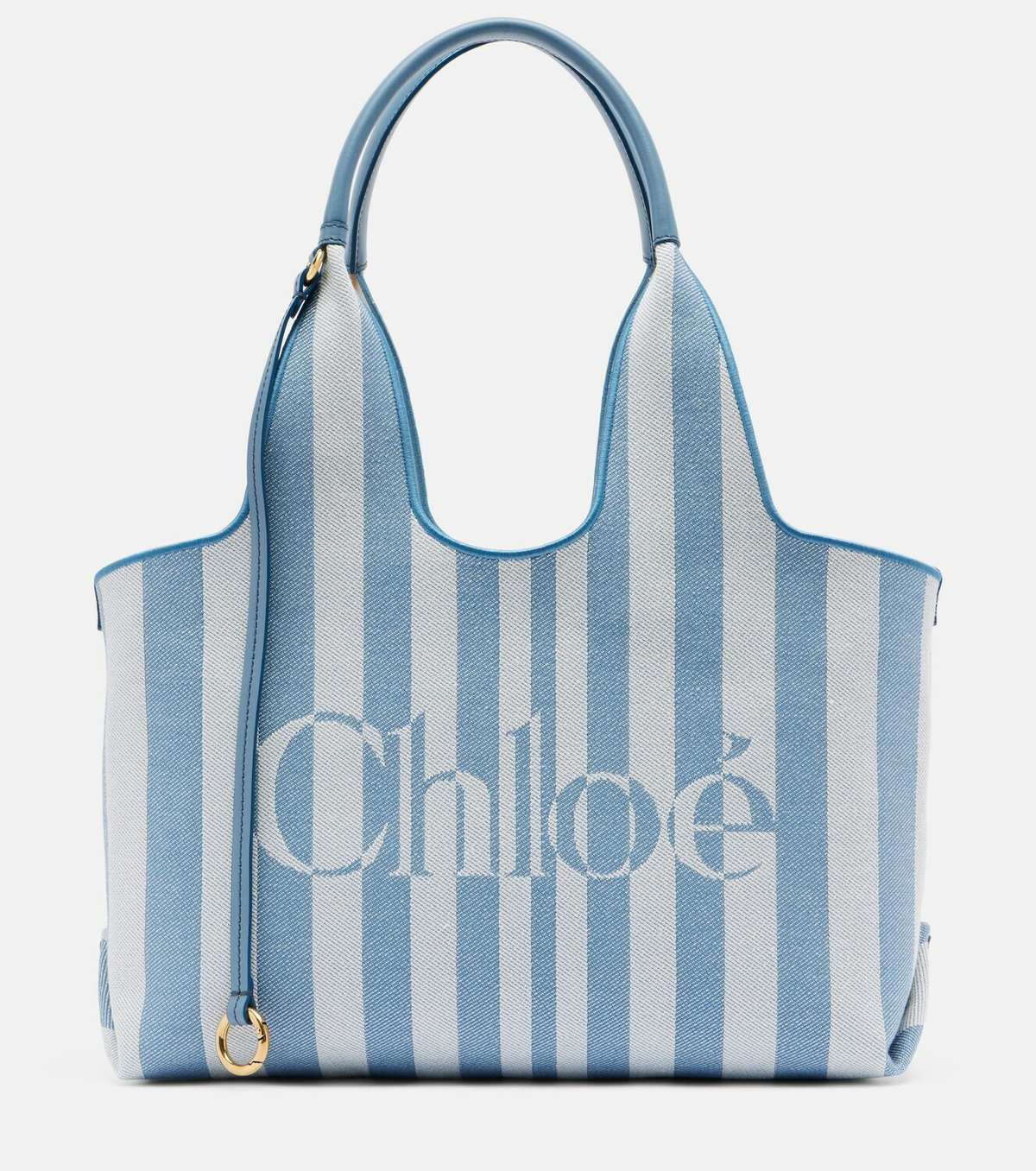 Chloé Chloé Stripy logo canvas tote bag