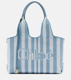 Chloé Chloé Stripy logo canvas tote bag