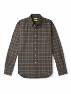 De Bonne Facture - Button-Down Collar Checked Cotton Shirt - Gray