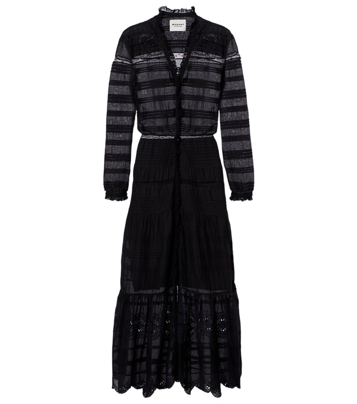 Photo: Marant Etoile Daniva lace-trimmed cotton midi dress