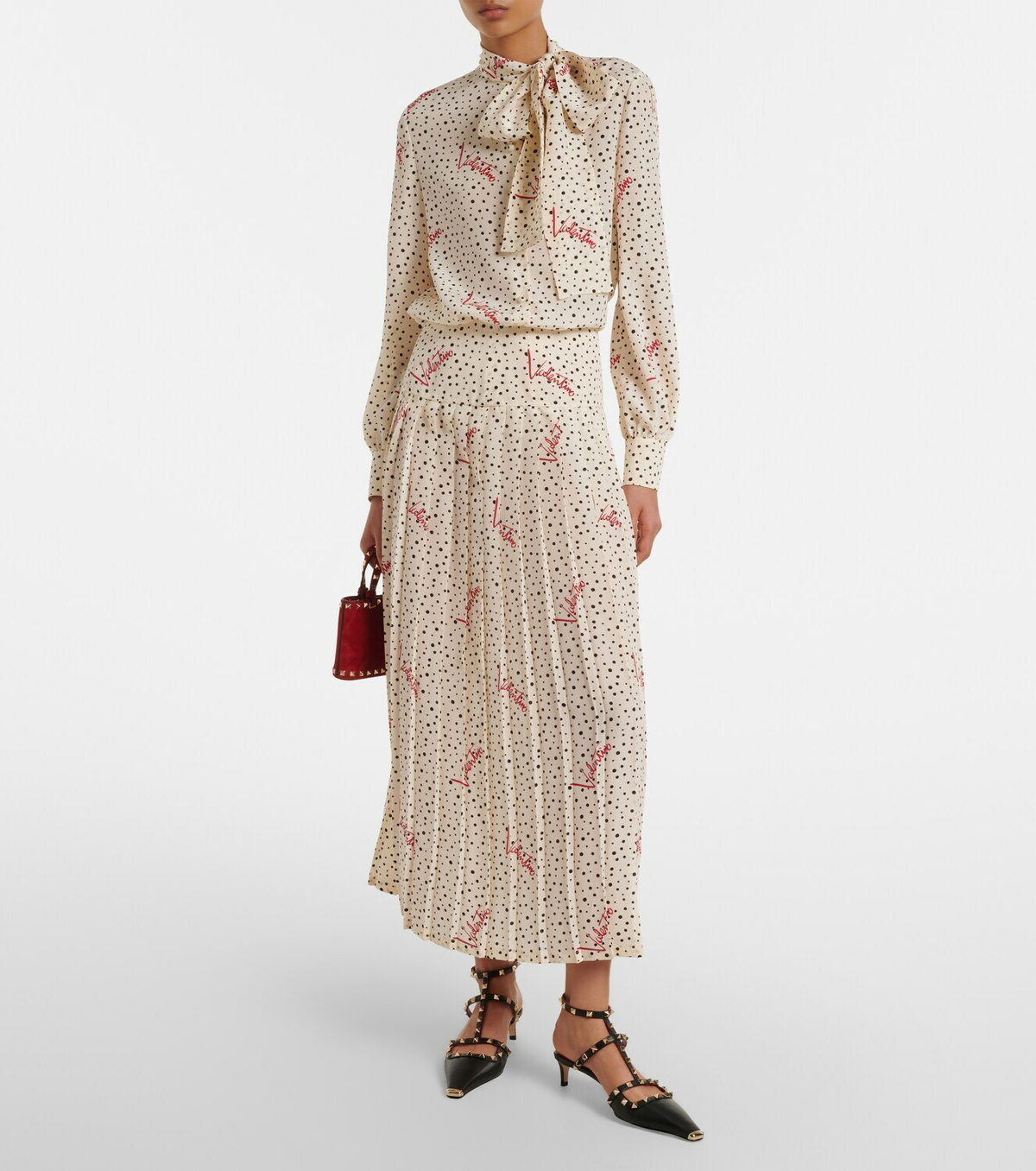 Valentino Plus De Pois silk crêpe de chine shirt