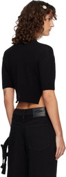 Simone Rocha Black Cropped Cashmere Cardigan
