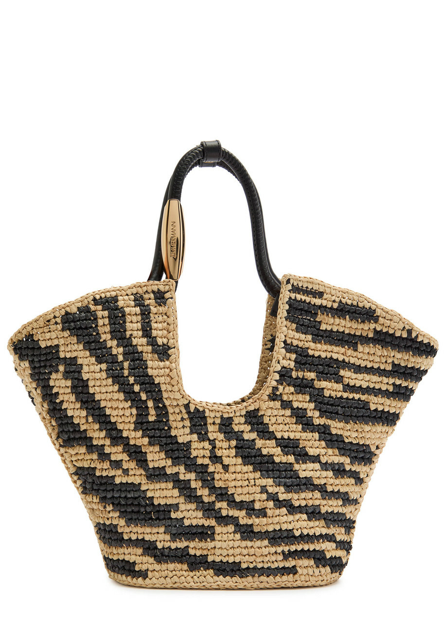 Zimmermann Goldentime Crochet Raffia Tote - Multi Animal - One Size