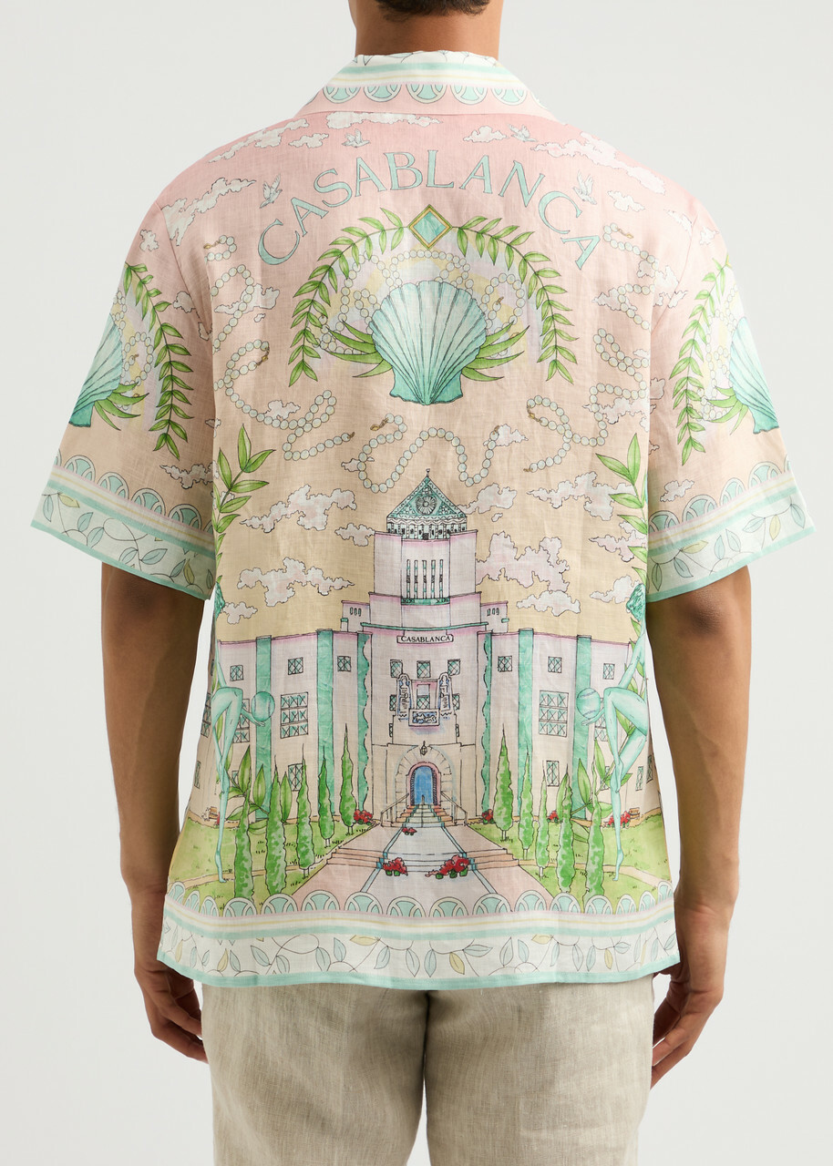 Casablanca Vase Printed Linen Shirt Multicoloured 1 Casablanca