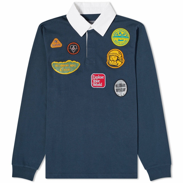 Photo: Billionaire Boys Club Men's Patches Rugby Shirt in Navy