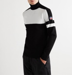 Fusalp - Juan Logo-Appliquéd Two-Tone Knitted EcoVero Roll-Neck Ski Sweater - Black