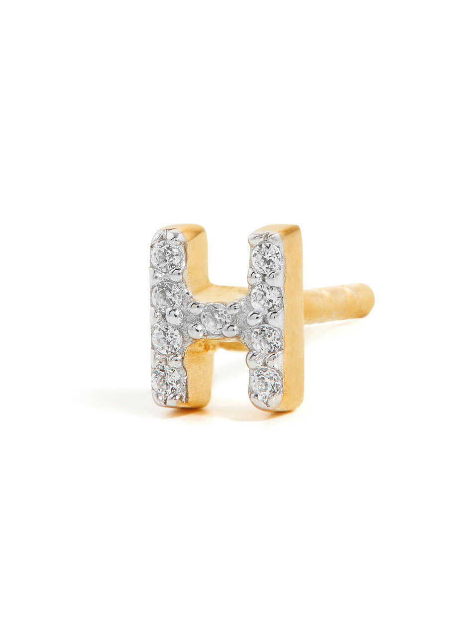 Missoma H Initial 18kt Gold-plated Single Stud Earring - One Size