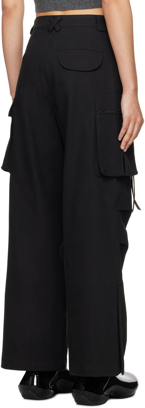 Fax Copy Express Black Slit-Hem Cargo Pants