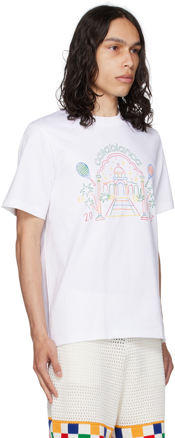 Casablanca White 'Rainbow Crayon Temple' T-Shirt Casablanca