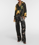 Louisa Ballou Printed low-rise straight cargo pants