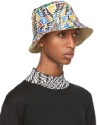 Fendi Reversible Beige & Multicolor FF Fish-Eye Bucket Hat