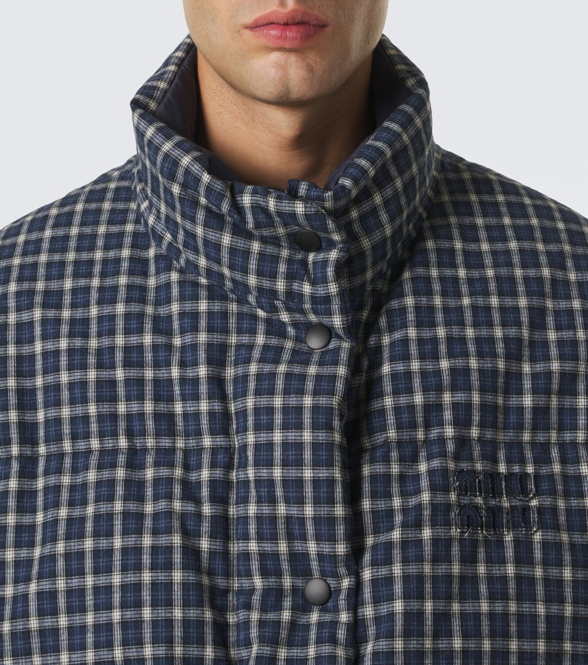 Miu Miu Reversible cotton flannel down jacket