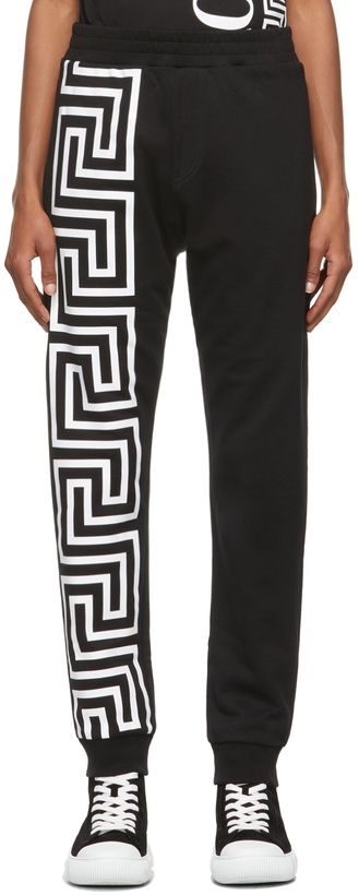 Photo: Versace Black Greca Print Lounge Pants