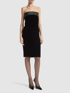 SAINT LAURENT - Viscose Blend Strapless Midi Dress