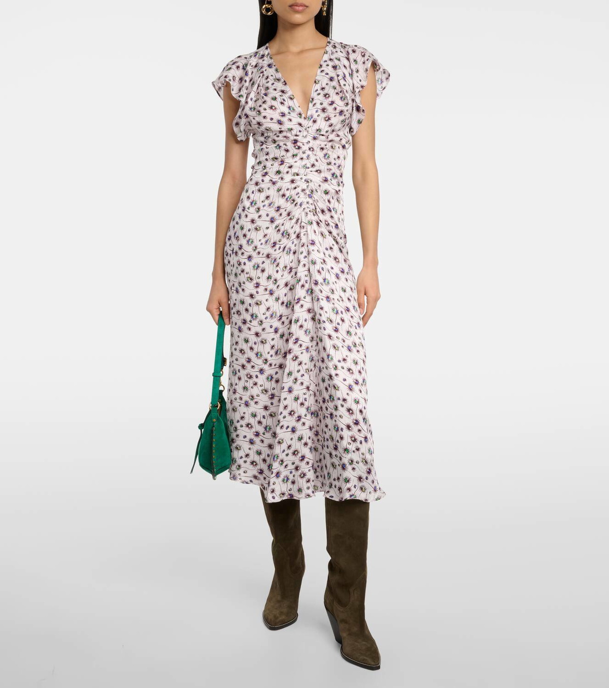 Isabel Marant Lyndsay printed draped midi dress Isabel Marant