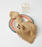 Once Milano Set of 4 macramé linen napkins
