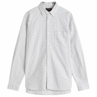 Beams Plus Men's Tattersall Check Button Down Oxford Shirt in White/Sax/Brown