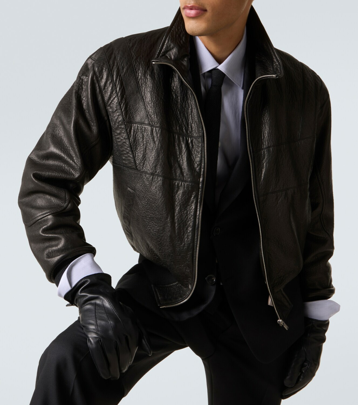 Saint Laurent Leather bomber jacket