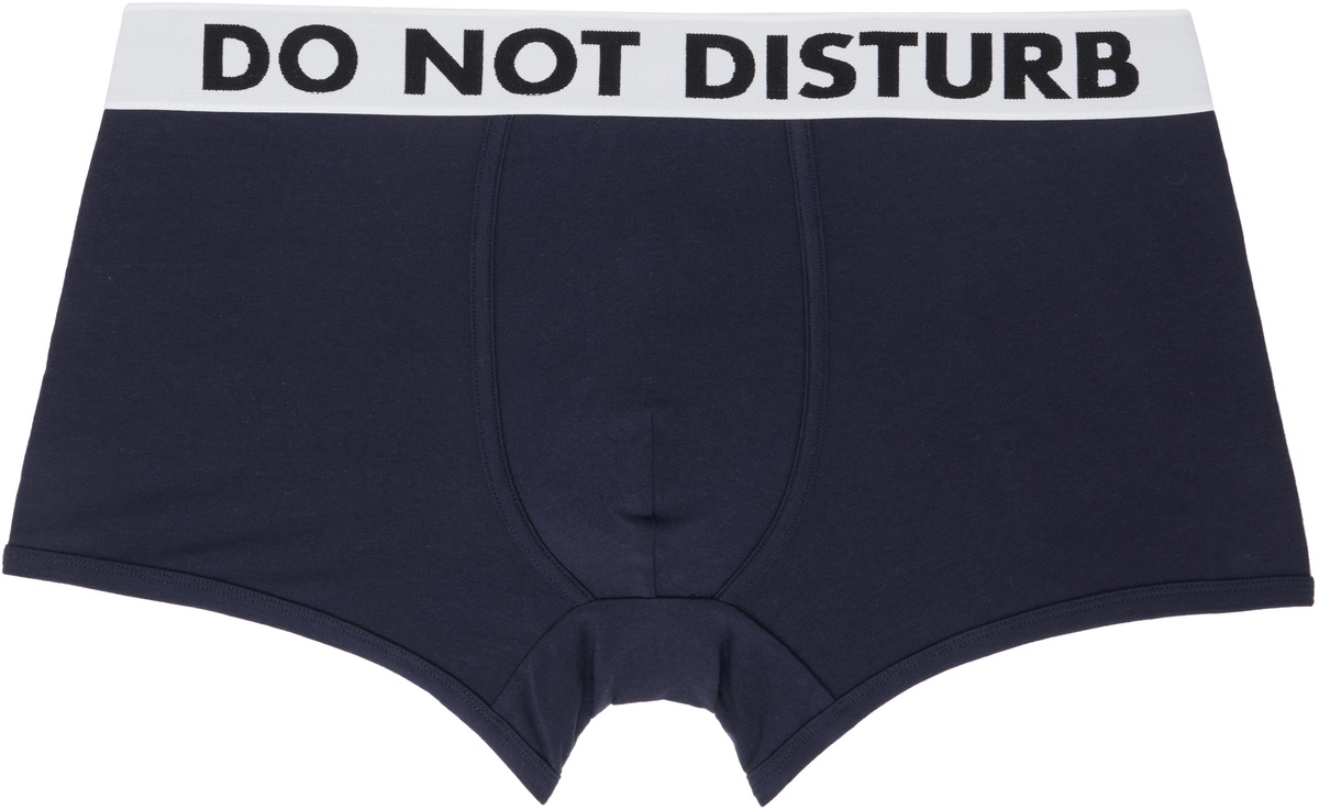 Moschino Two-Pack Navy Trunk Boxer Briefs