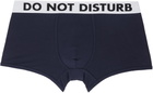 Moschino Two-Pack Navy Trunk Boxer Briefs