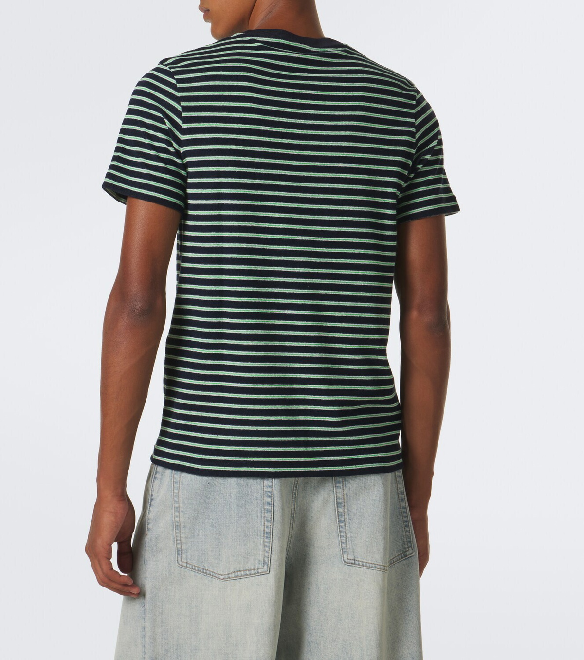 Loewe Striped cotton-blend terry T-shirt