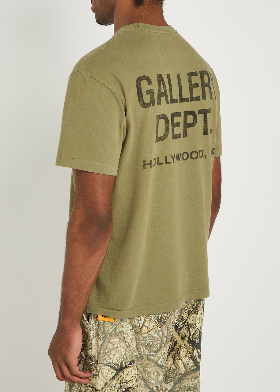 Gallery Dept. Logo-print Cotton T-shirt Olive