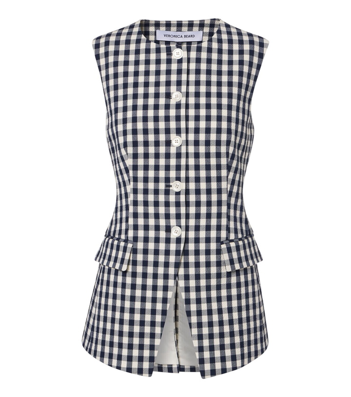 Photo: Veronica Beard Lois gingham cotton vest