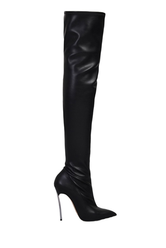 Photo: Casadei Blade High Heels Boots In Black Leather