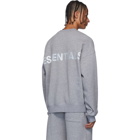 Essentials Grey Reflective Logo Pullover Crewneck Sweatshirt