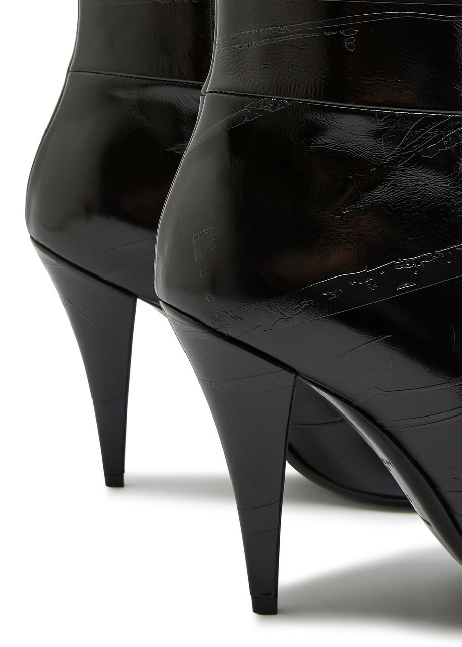 Givenchy Sliced 95 Glossed Leather Ankle Boots Black