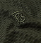 Burberry - Slim-Fit Logo-Embroidered Cotton-Piqué Polo Shirt - Dark green