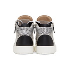 Giuseppe Zanotti White and Black Croc Kriss High-Top Sneakers