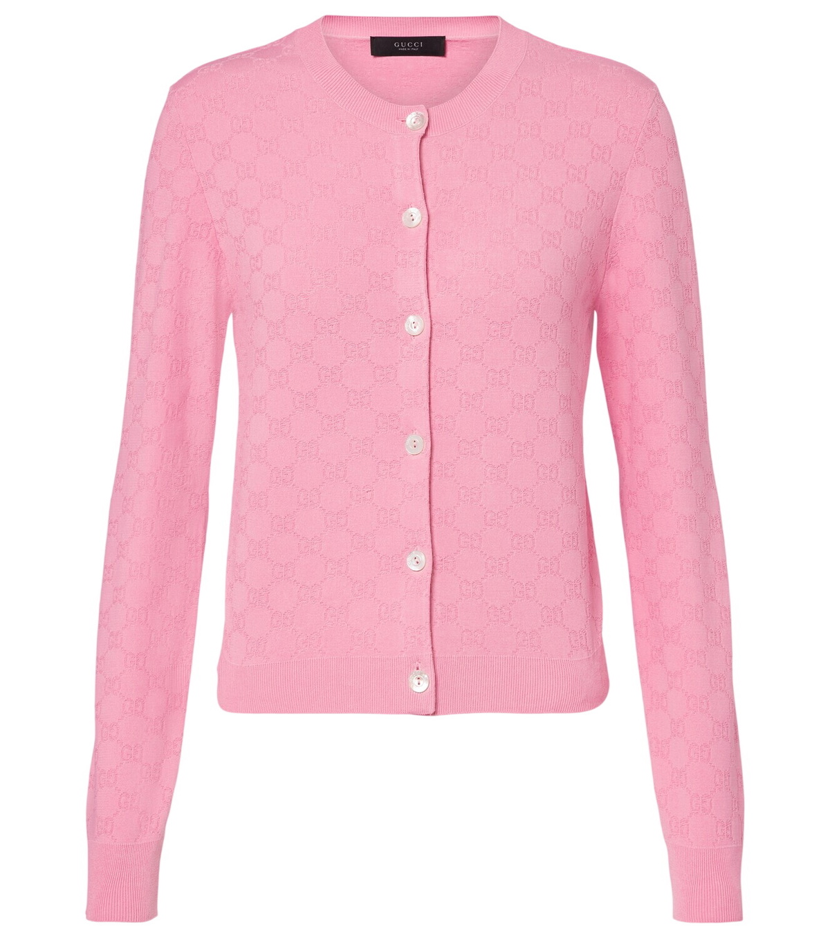 Gucci Pink Houndstooth GG Cardigan Gucci