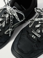 Balenciaga - Hamptons Logo-Appliquéd Distressed Leather Sneakers - Black