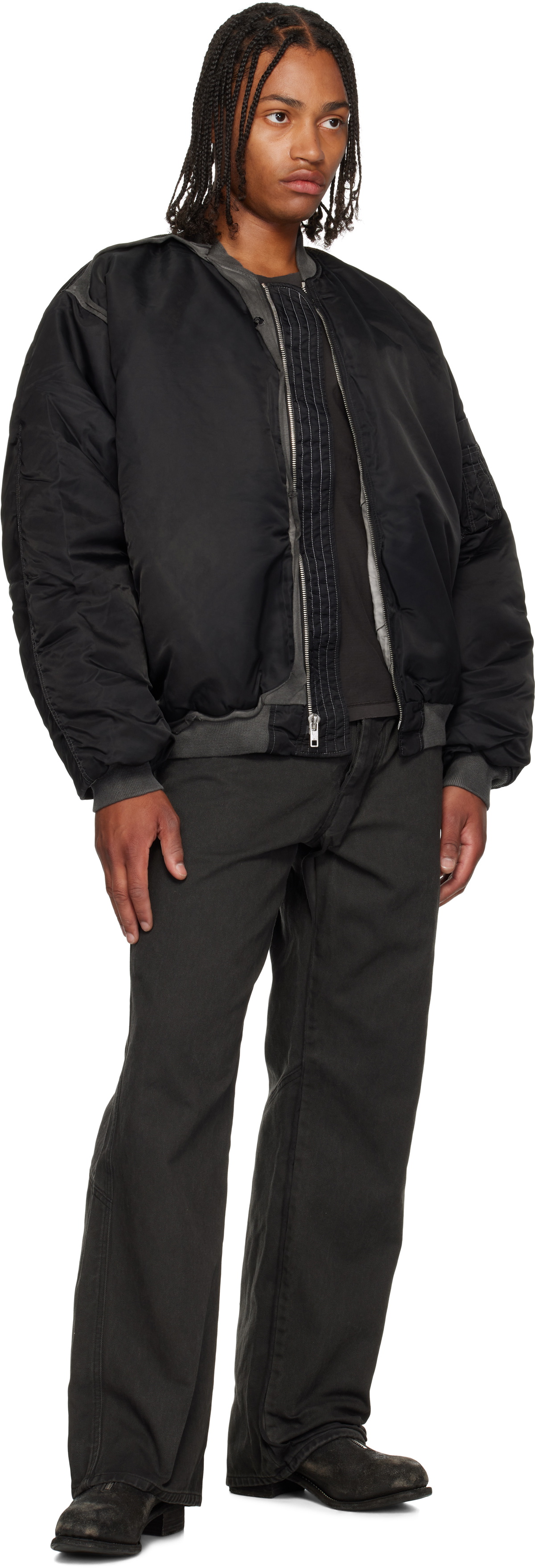 ALEXANDER DIGENOVA Black Cutout Bomber Jacket
