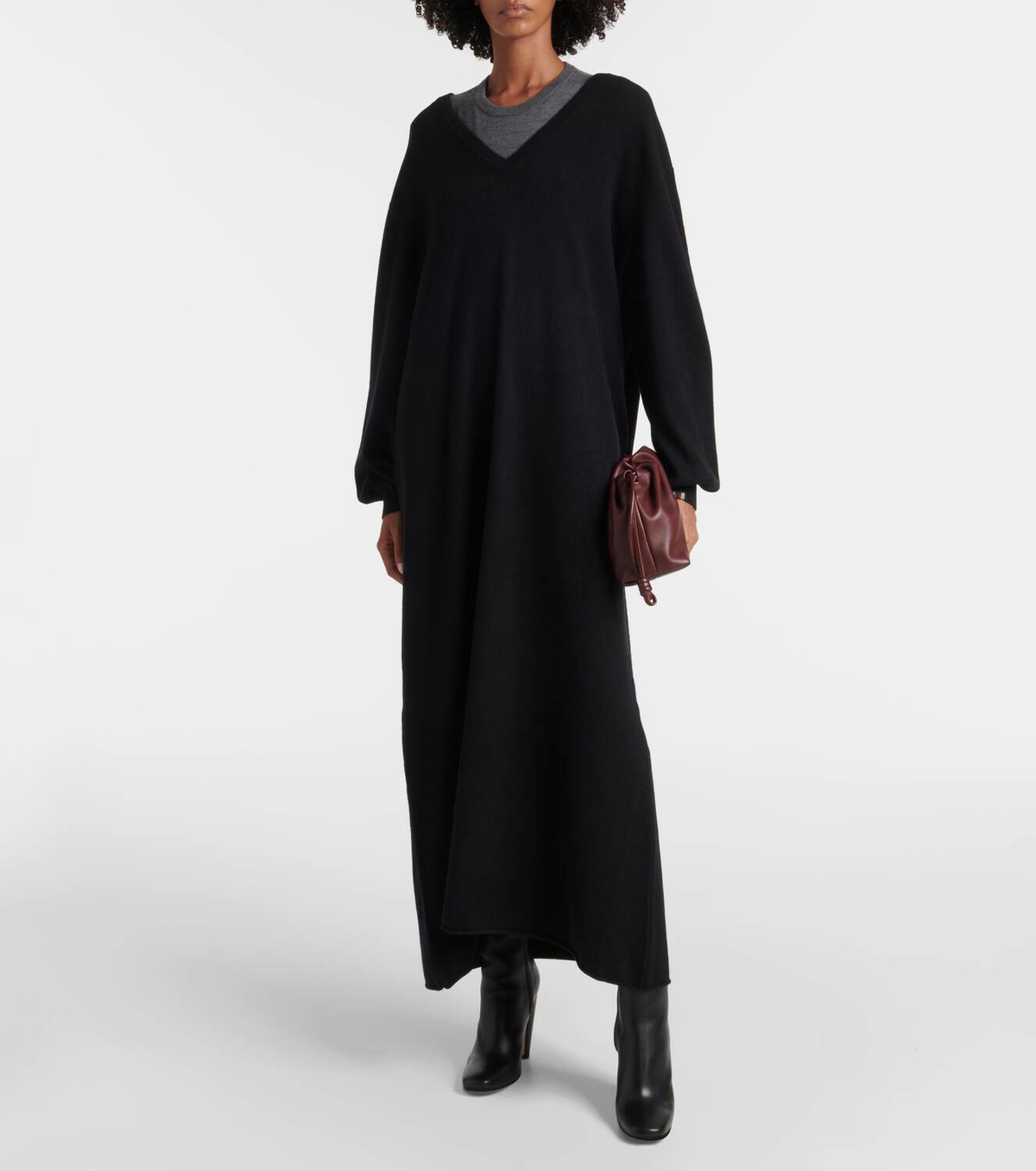 【EXTREME CASHMERE】melange cashmere-blend ミディ ドレス EXTREME CASHMERE N°289 May Cashmere-Blend Sweater Dress in