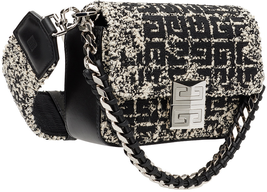 Givenchy Small 4G Bag In Tweed Black in Cotton/Linen with Silver-tone - US
