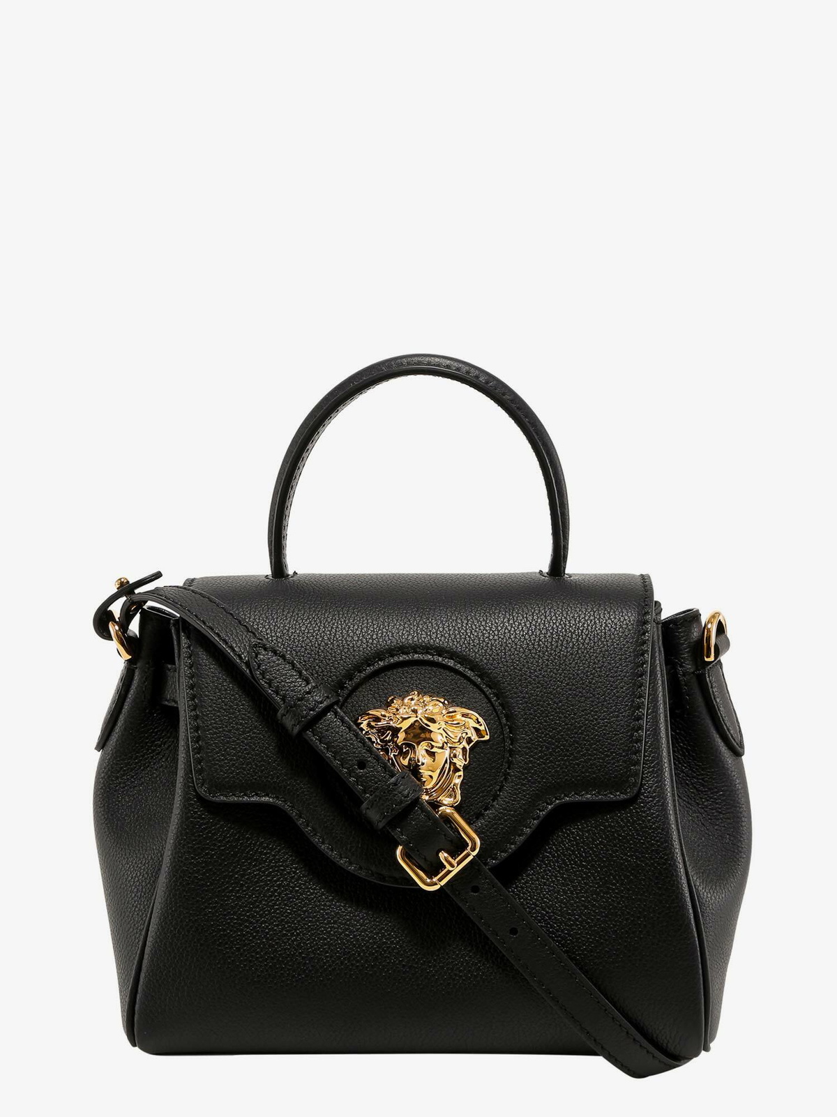 ハンドバッグ VERSACE Woman Handbag Black 10098191A06487 1B00E Versace Outlet: Medusa bag in leather with rhinestones