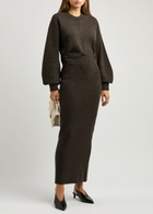 Nanushka Zothy Wool-blend Maxi Dress Dark Brown