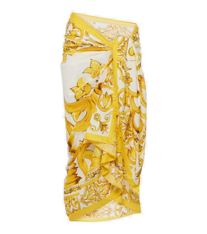 Photo: Dolce&Gabbana Majolica fringed cotton scarf