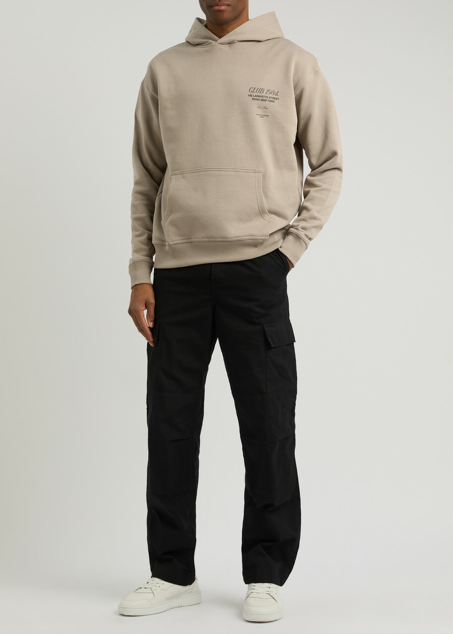 Club 1984 Soho Hooded Cotton Sweatshirt Brown