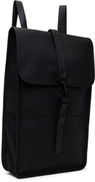 RAINS Black Rubberized Canvas Backpack