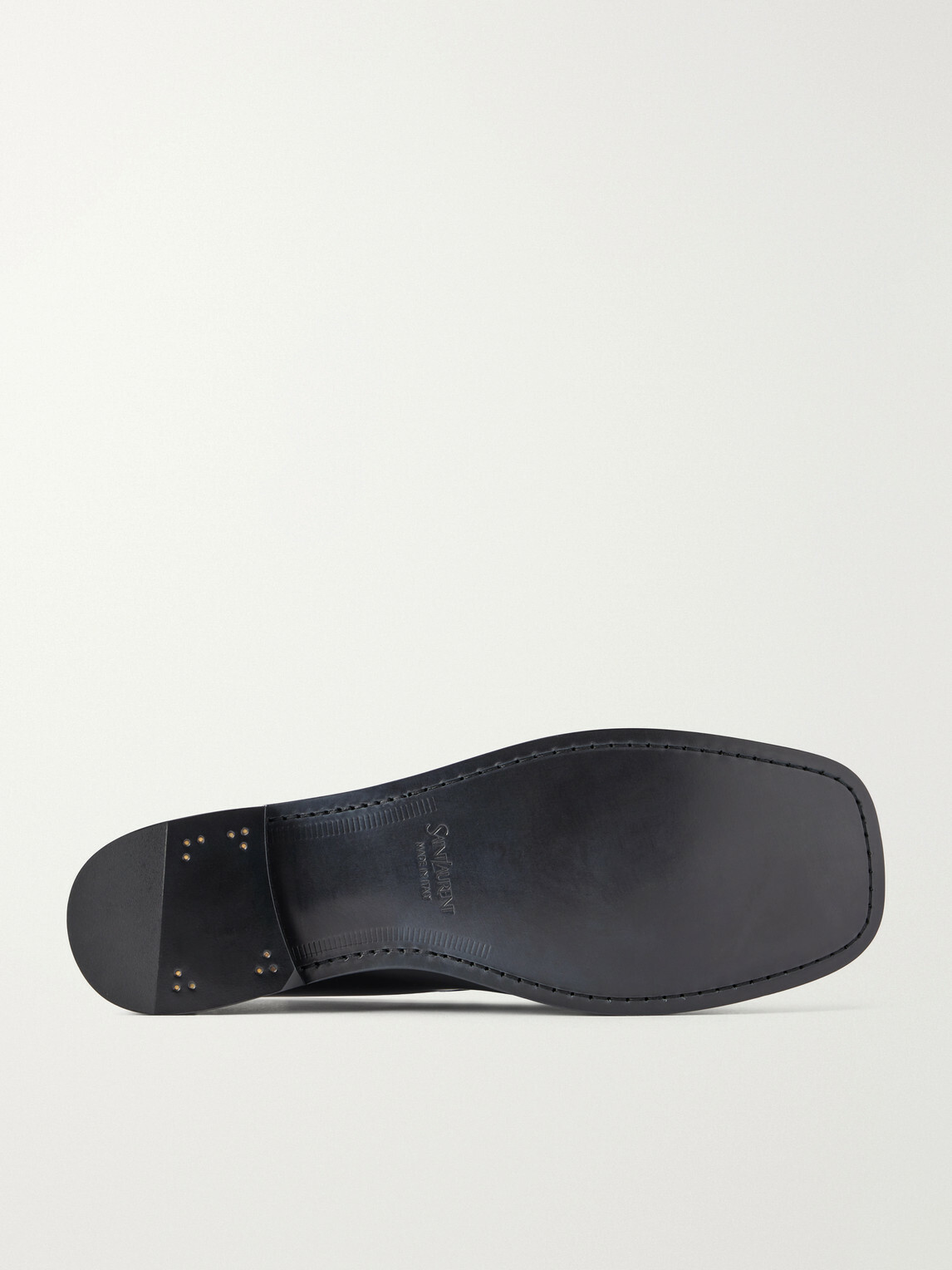 SAINT LAURENT - Theobald Cassandre-Embellished Leather Loafers - Black
