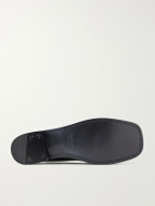 SAINT LAURENT - Theobald Cassandre-Embellished Leather Loafers - Black